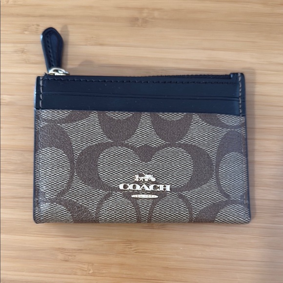 Coach Brown and Black Card Holder - Picture 1 of 2